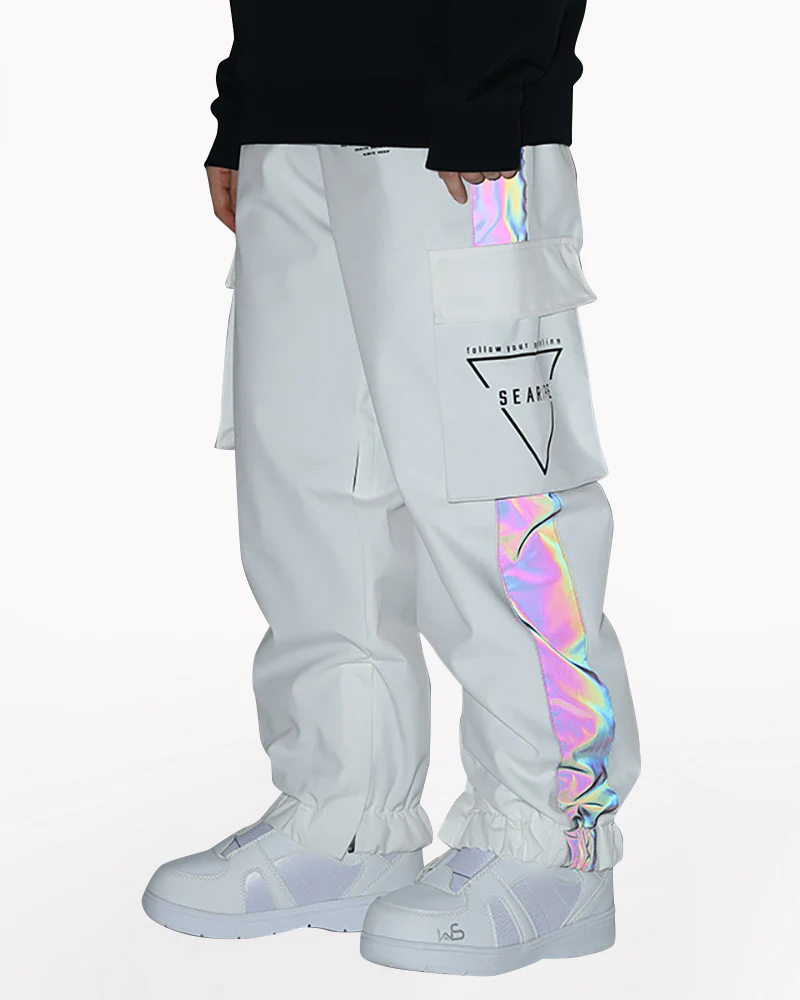 Ski Wear Neon Reflective Cargo Snow Pants -Unisex - Image 6
