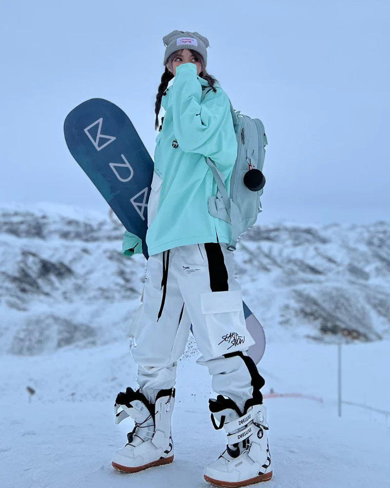 Ski Wear Neon Reflective Cargo Snow Pants -Unisex - Image 9
