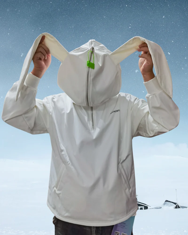 Ski Wear Outdoor Adorable Bunny Ears Warm Hoodie -Unisex - Image 12