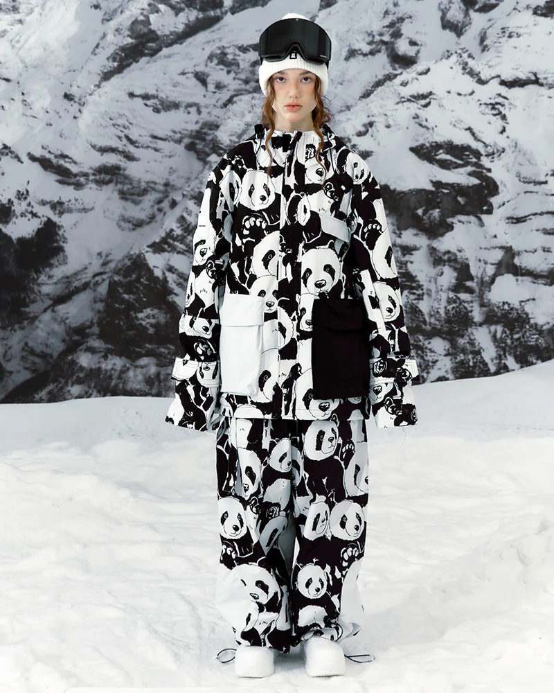 Ski Wear Panda Jacket&Bibs Snow Suit -Unisex (Single Unit Available) - Image 2