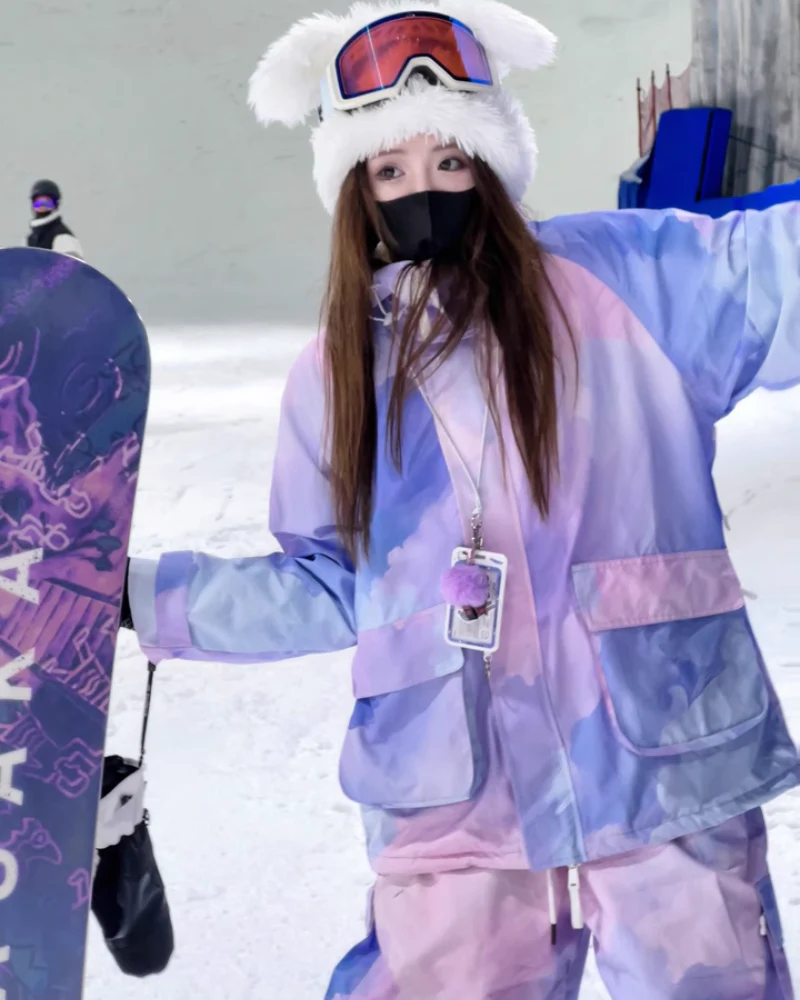 Ski Wear Pink&Purple Snow Jacket&Pants Suit -Women's (Single Unit Available) - Image 11