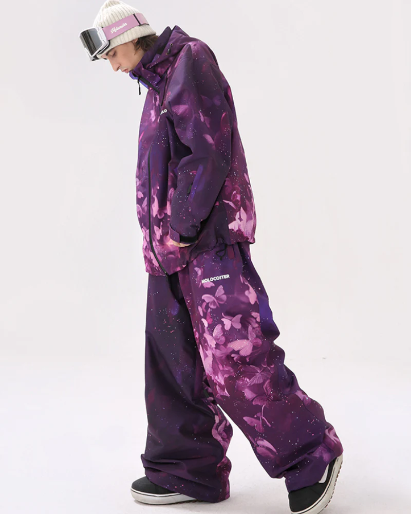 Ski Wear Purple Butterfly Snow Suit -Unisex - Image 3