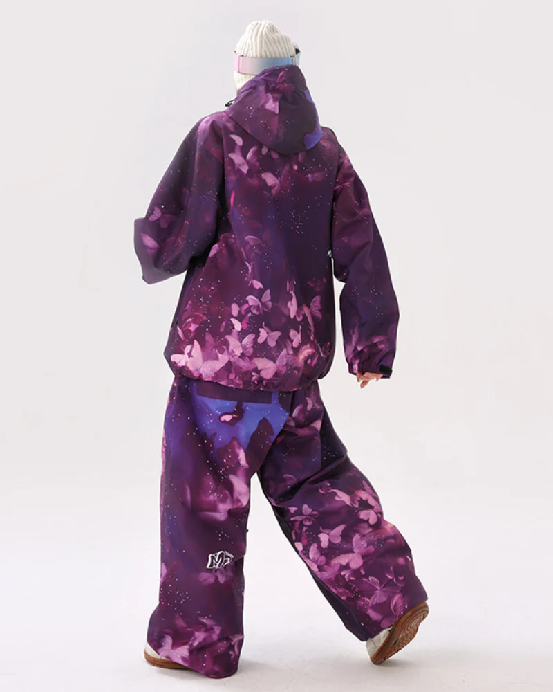 Ski Wear Purple Butterfly Snow Suit -Unisex - Image 4