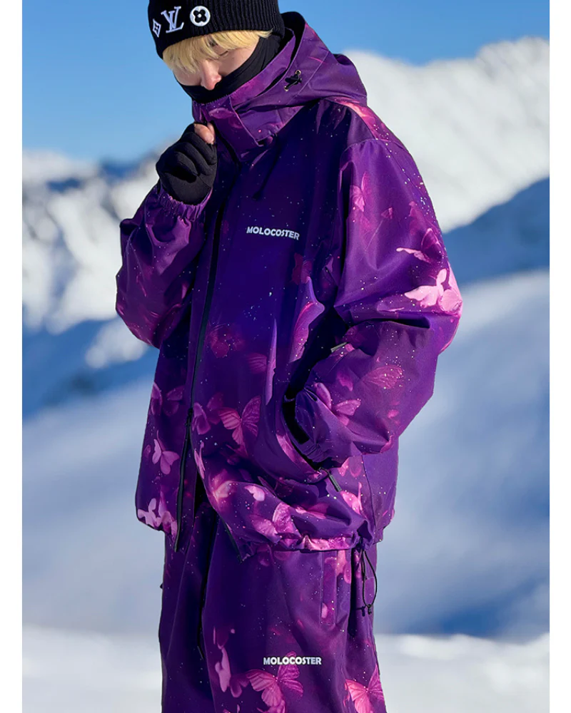 Ski Wear Purple Butterfly Snow Suit -Unisex - Image 9