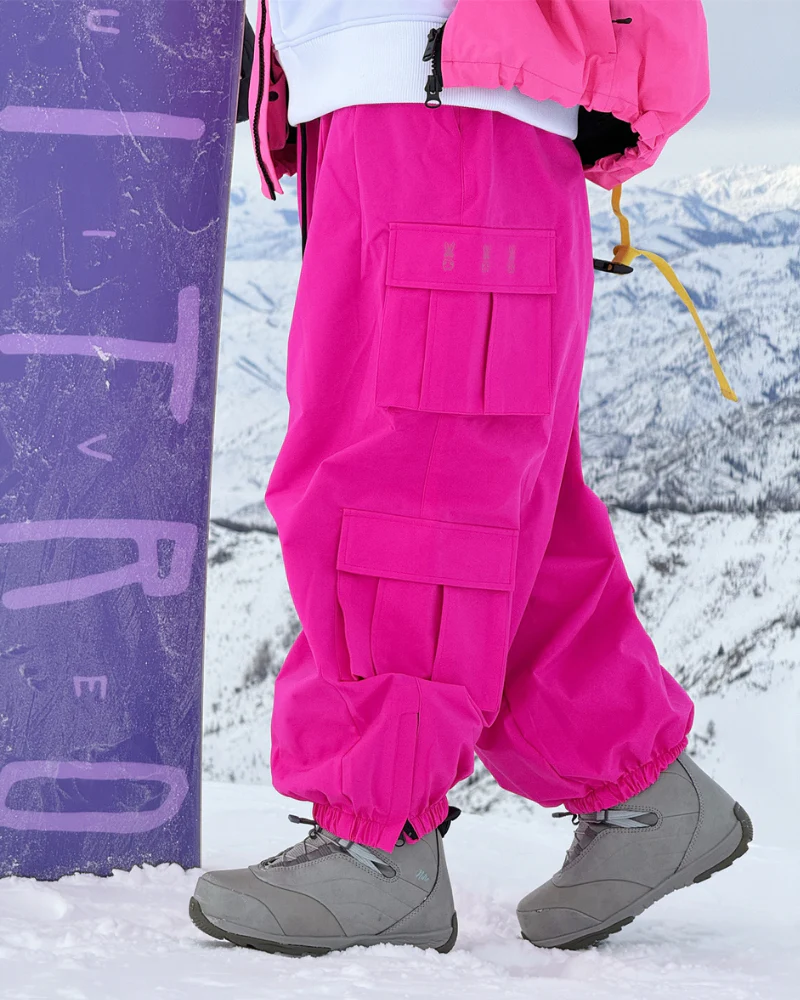 Ski Wear Snow Outfits Baggy Cargo Snow Pants - Unisex - Image 14