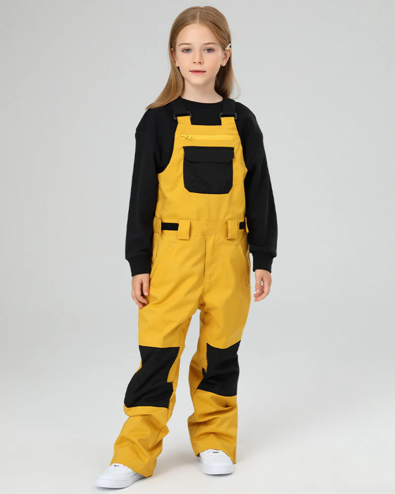 Ski Wear Snowboard Gear Color-Block Kids Ski Bib - Image 16