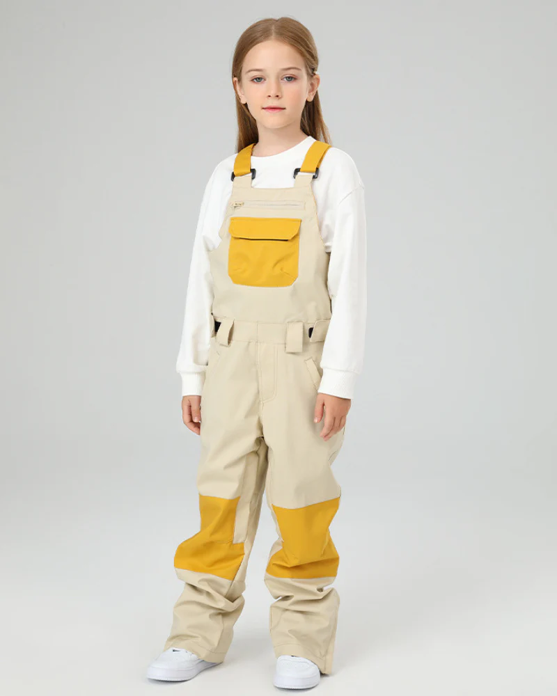 Ski Wear Snowboard Gear Color-Block Kids Ski Bib - Image 17