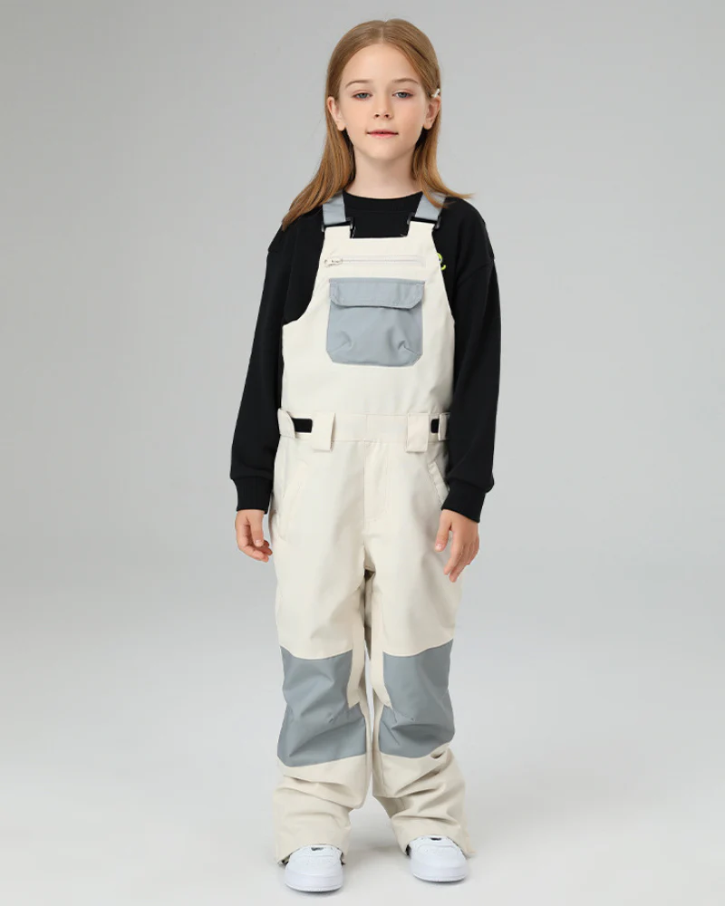 Ski Wear Snowboard Gear Color-Block Kids Ski Bib - Image 19