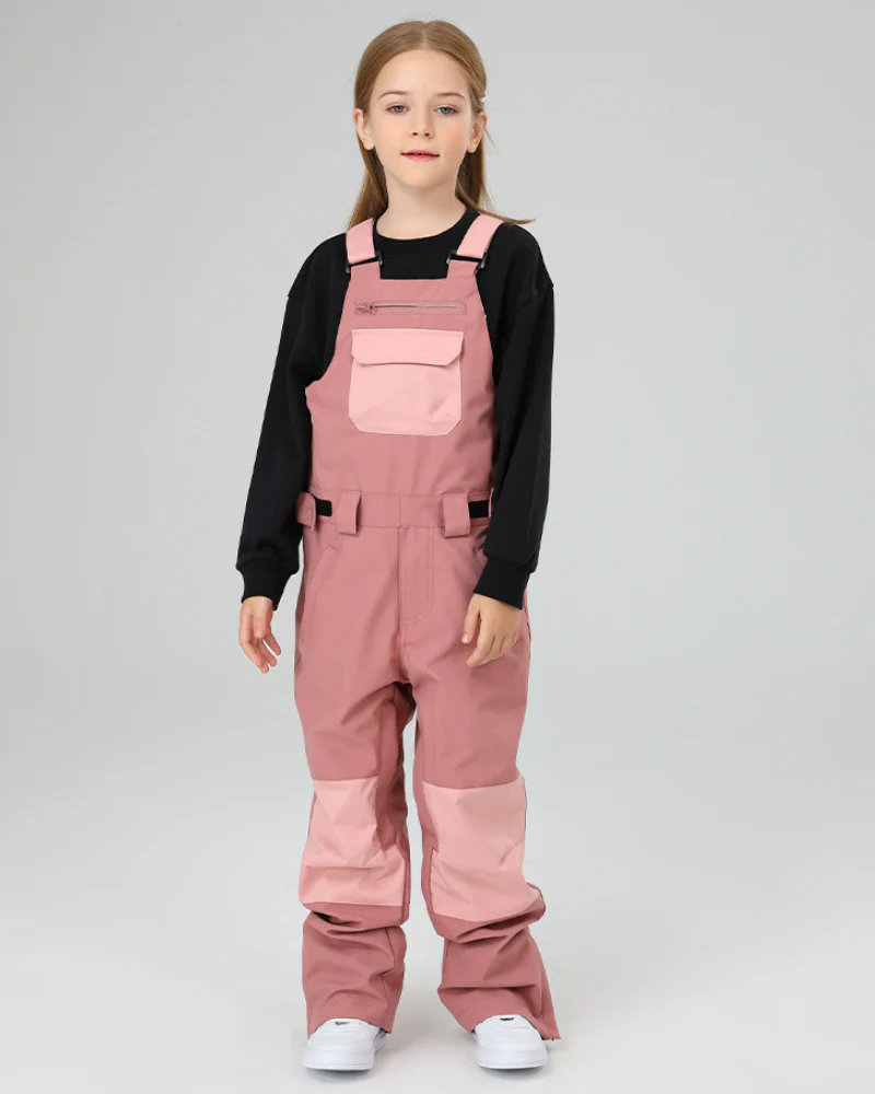 Ski Wear Snowboard Gear Color-Block Kids Ski Bib - Image 20
