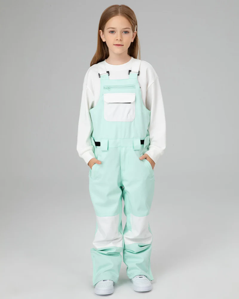 Ski Wear Snowboard Gear Color-Block Kids Ski Bib - Image 22