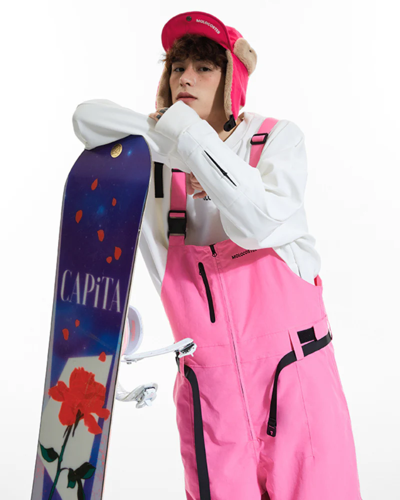 Ski Wear Snowboard Gear Reflective Stripe Ski Bibs - Unisex - Image 3