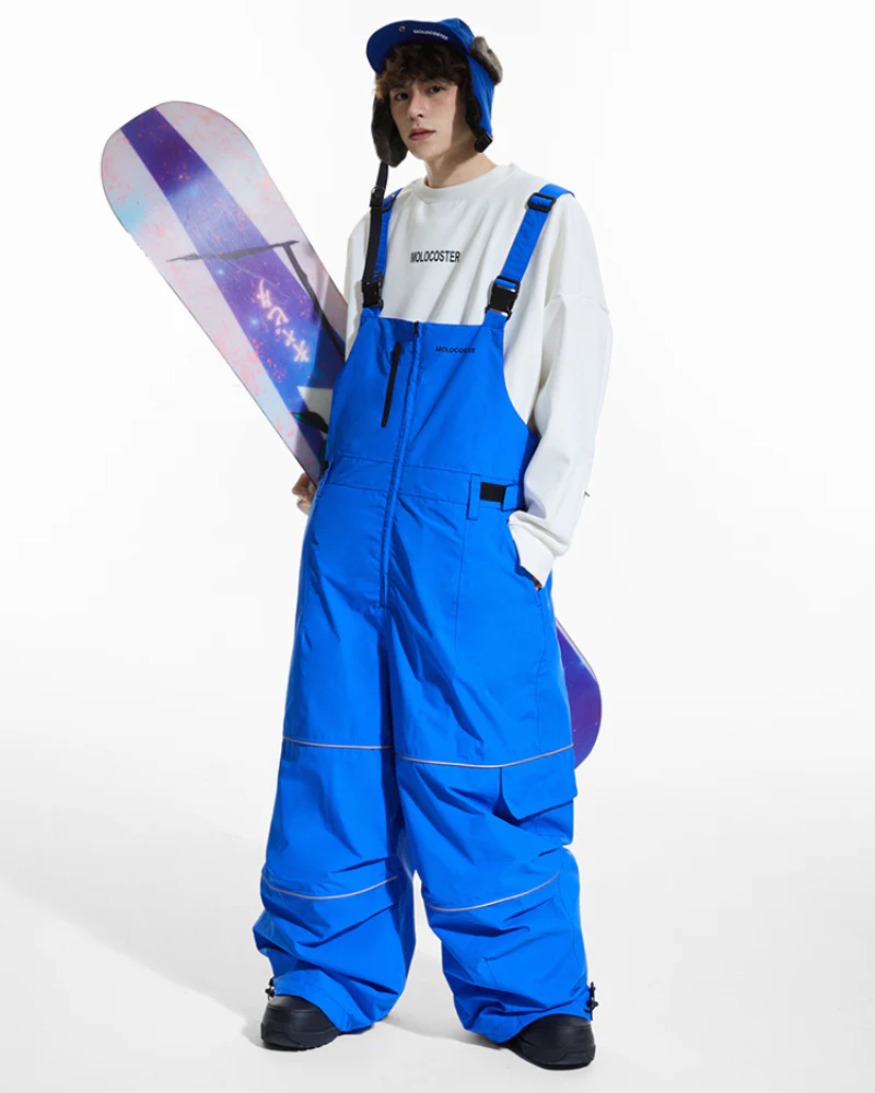 Ski Wear Snowboard Gear Reflective Stripe Ski Bibs - Unisex - Image 7