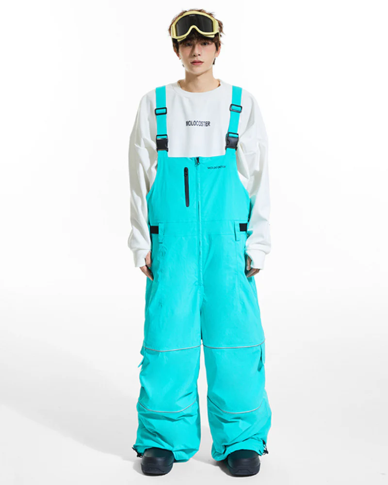 Ski Wear Snowboard Gear Reflective Stripe Ski Bibs - Unisex - Image 9