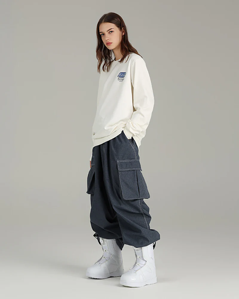 Ski Wear Snowboarding Denim Cargo Snow Pants -Unisex - Image 7