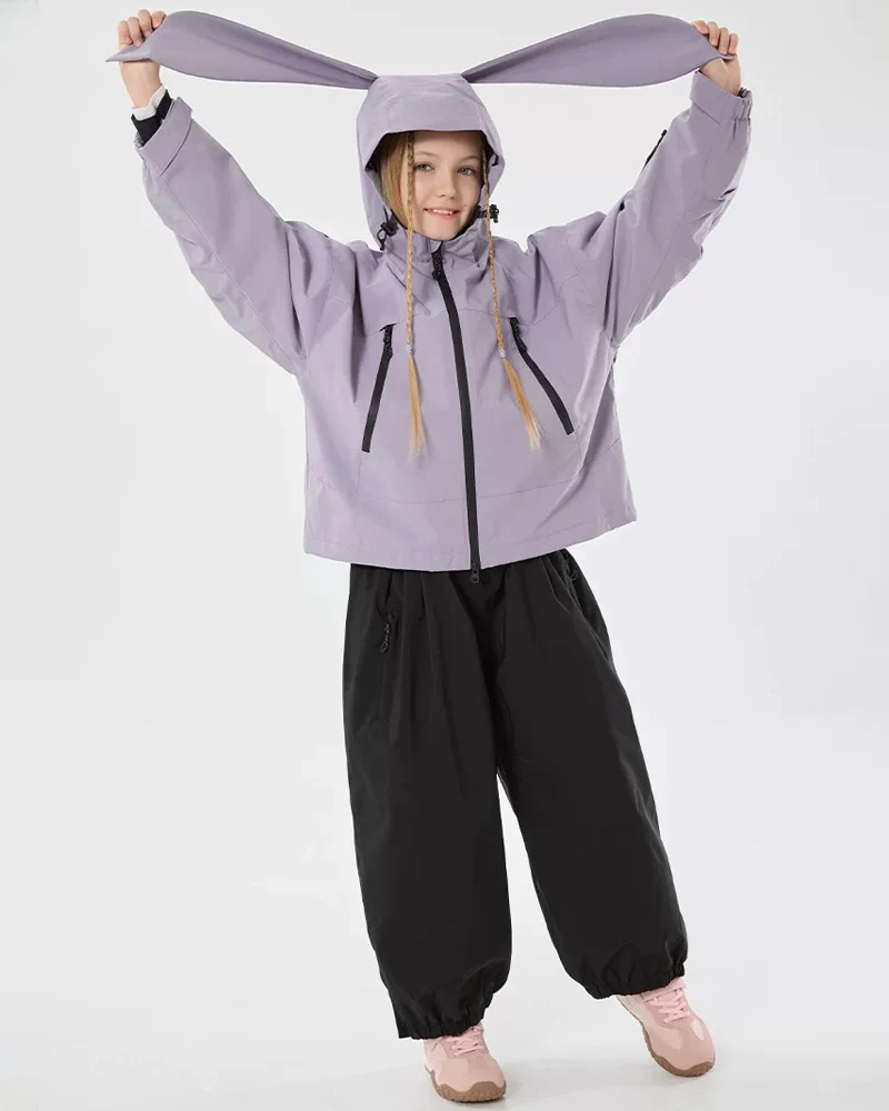 Ski Wear Windproof Rabbit Ears Kids Snow Suit - Image 2