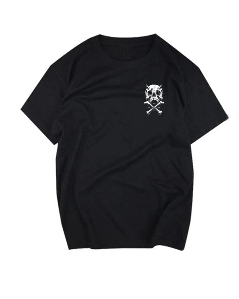 Skull Pioneer Rock Punk Graphic T-Shirt - Image 3