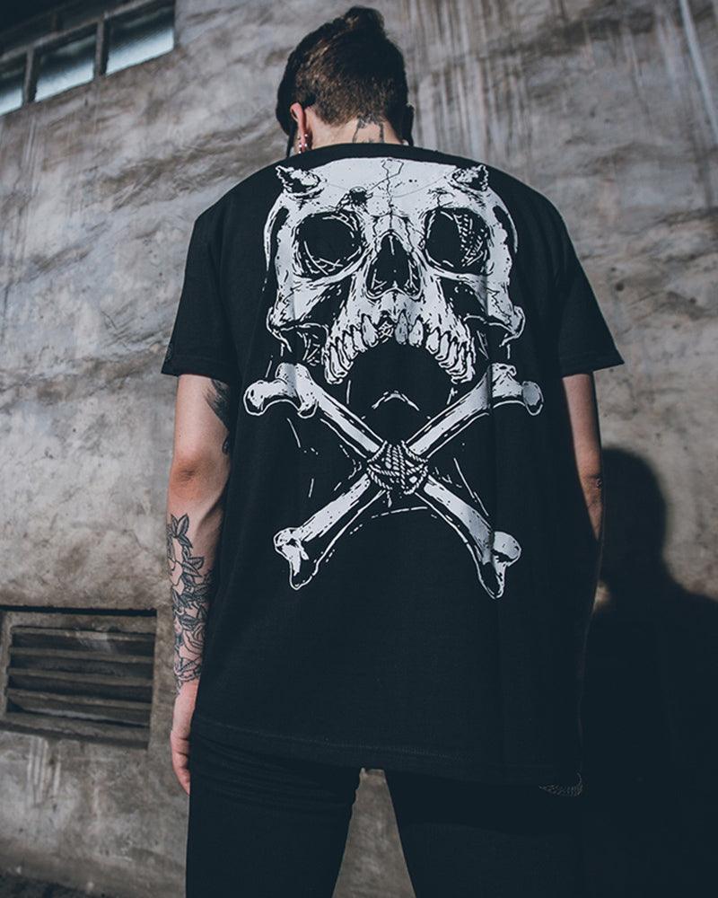 Skull Pioneer Rock Punk Graphic T-Shirt - Image 4