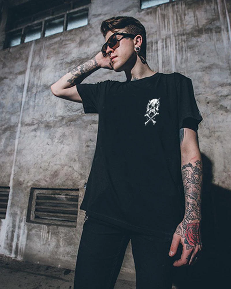 Skull Pioneer Rock Punk Graphic T-Shirt - Image 7