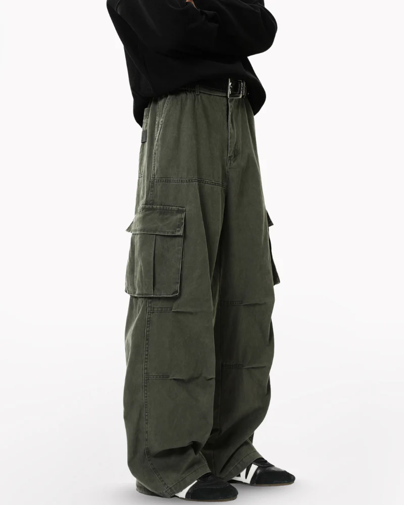 Street American Multi-pocket Washed Cargo Pants - Image 2