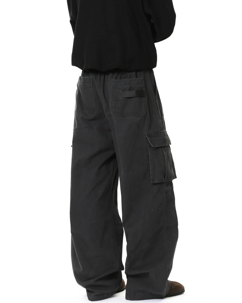 Street American Multi-pocket Washed Cargo Pants - Image 5
