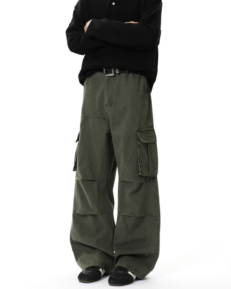 Street American Multi-pocket Washed Cargo Pants - Image 6