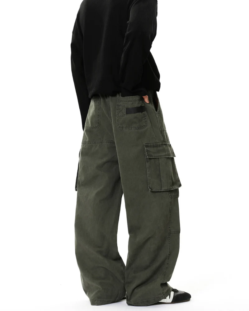 Street American Multi-pocket Washed Cargo Pants - Image 8