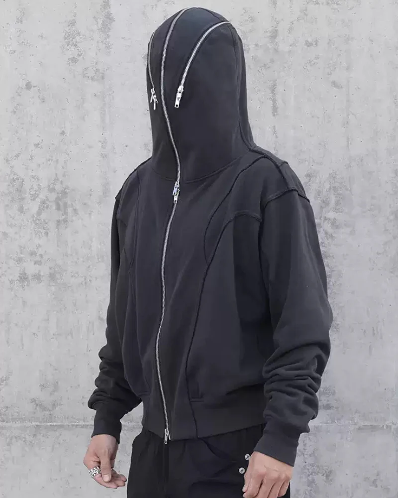 Street Full Zip Mask Y2K Hoodie Jacket - Image 5