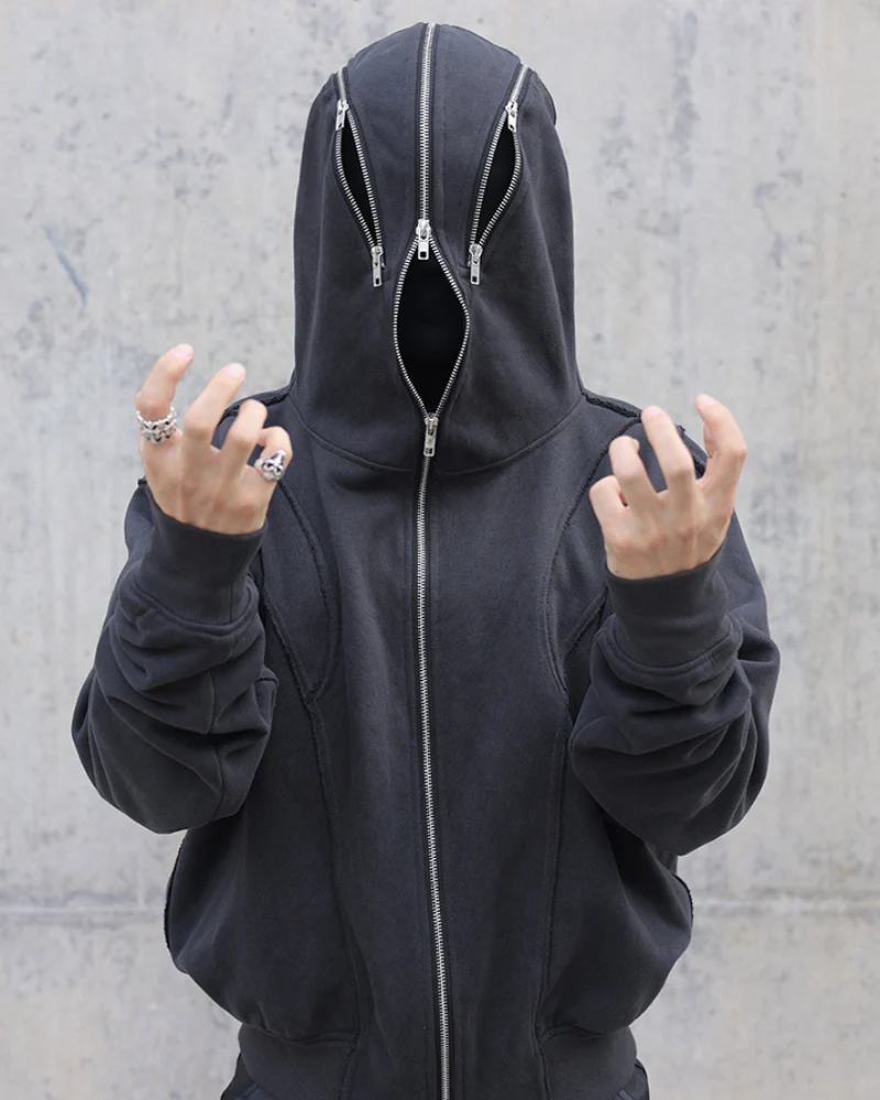 Street Full Zip Mask Y2K Hoodie Jacket - Image 7