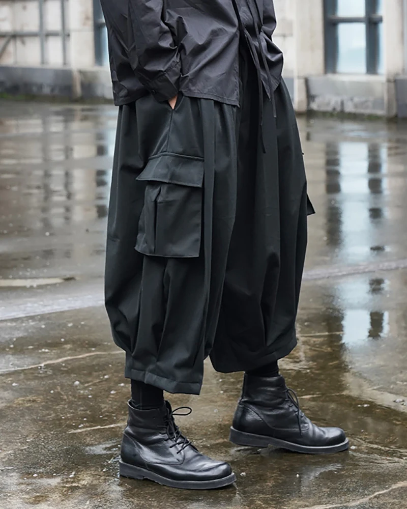 Street Japanese Black Ninja Cargo Pants - Image 5