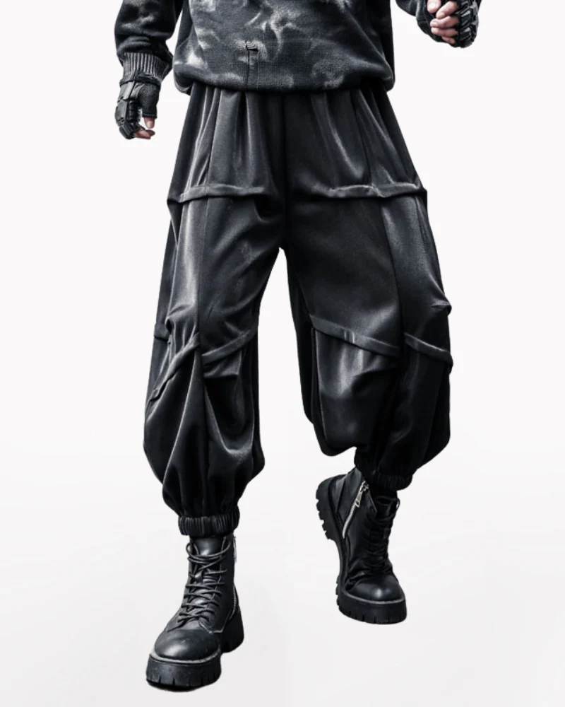 Street Japanese Draped Tapered Cropped Pants