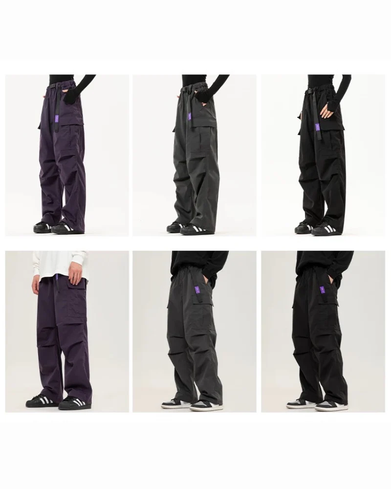 Street Outdoor Unisex Multi-Pocket Straight Cargo Pants - Image 3
