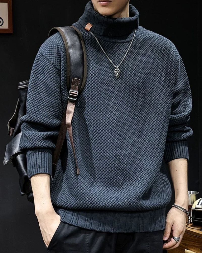 Street Oversize Knit Turtleneck Sweater - Image 3