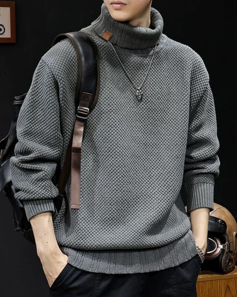 Street Oversize Knit Turtleneck Sweater - Image 5
