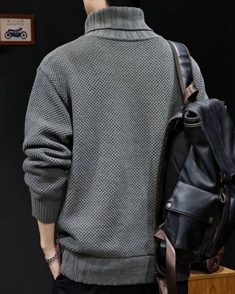 Street Oversize Knit Turtleneck Sweater - Image 7