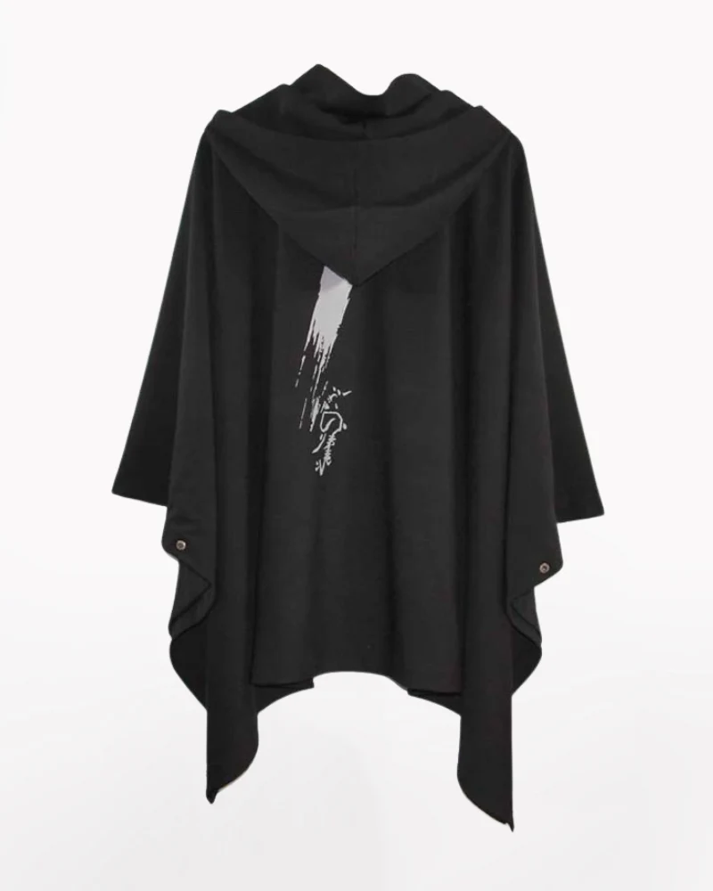 Street Oversized Hooded Batwing Cape Coat - Image 3