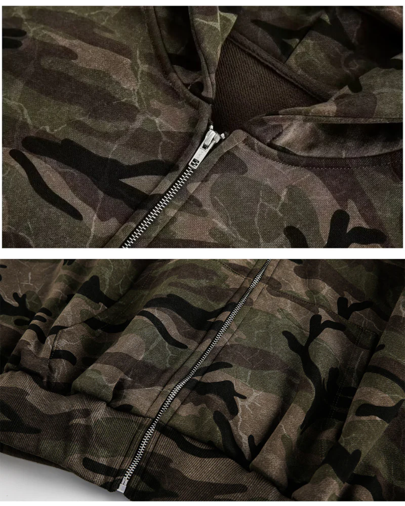 Street Style Couple's Camouflage Hoodie Jacket - Image 12