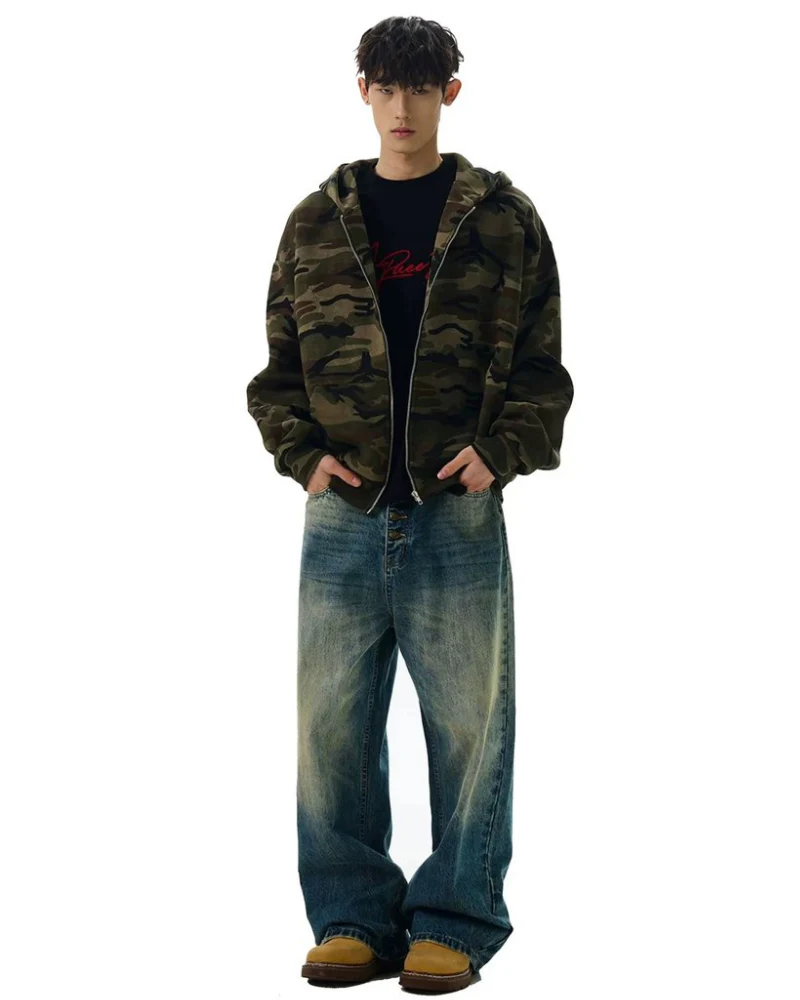 Street Style Couple's Camouflage Hoodie Jacket - Image 5