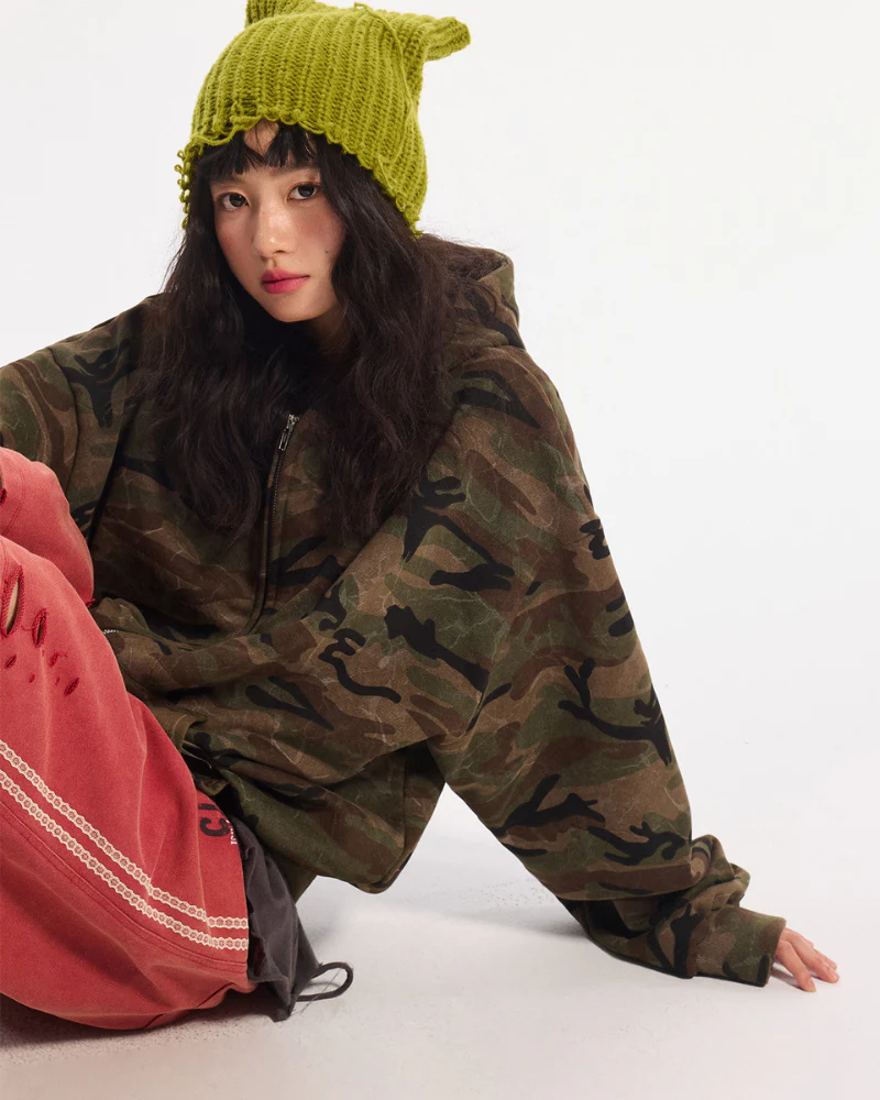 Street Style Couple's Camouflage Hoodie Jacket - Image 7
