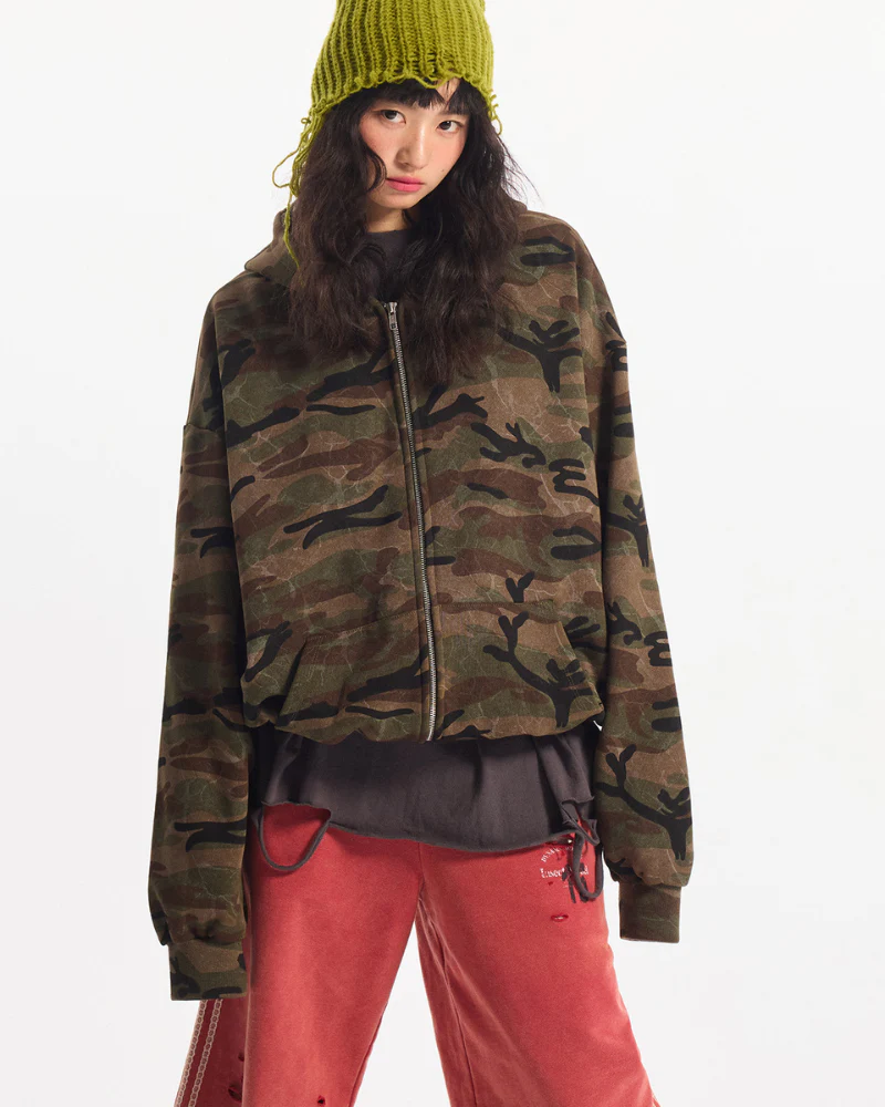 Street Style Couple's Camouflage Hoodie Jacket - Image 8