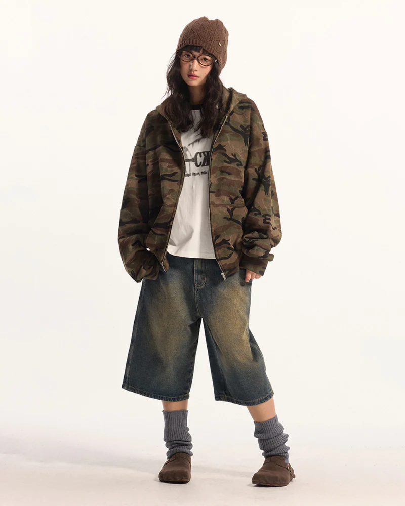 Street Style Couple's Camouflage Hoodie Jacket - Image 9