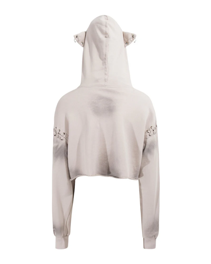 Street Subculture Cat Ear Women’s Cropped Hoodie - Image 11