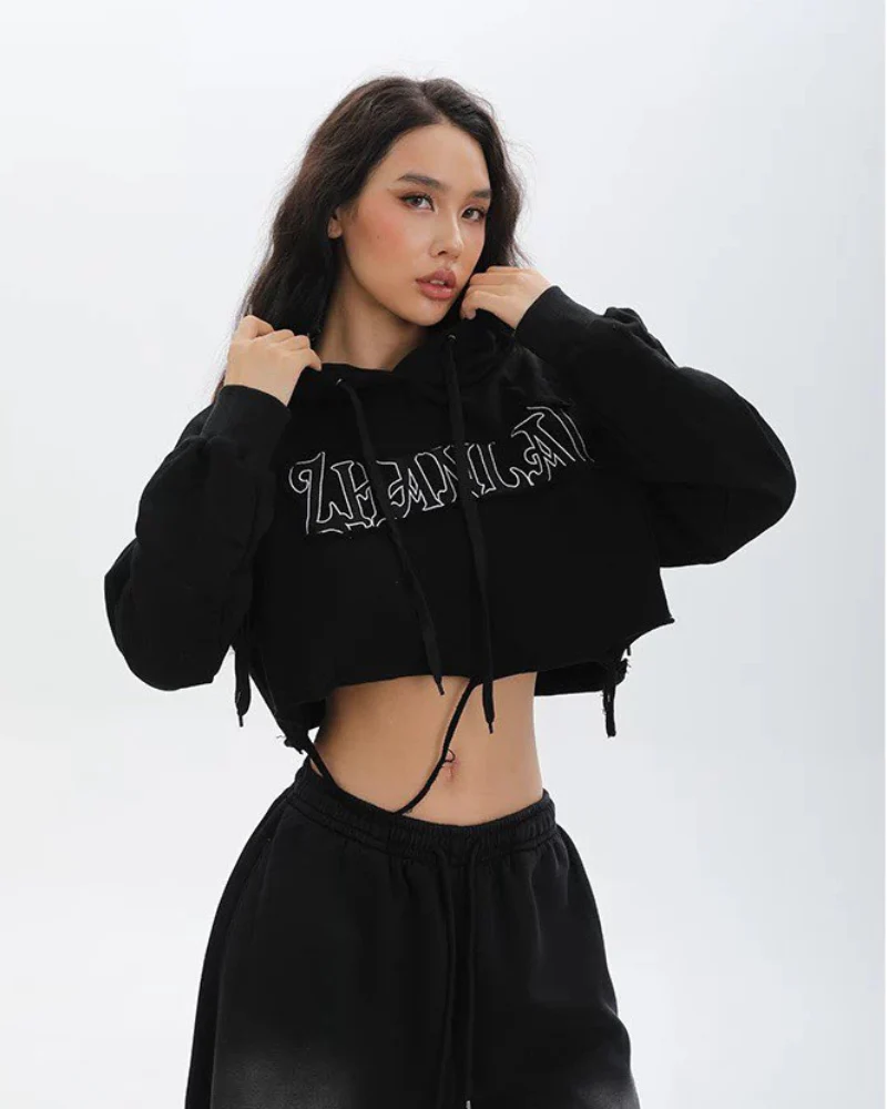 Street Subculture Cat Ear Women’s Cropped Hoodie - Image 4