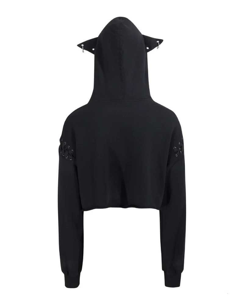 Street Subculture Cat Ear Women’s Cropped Hoodie - Image 8