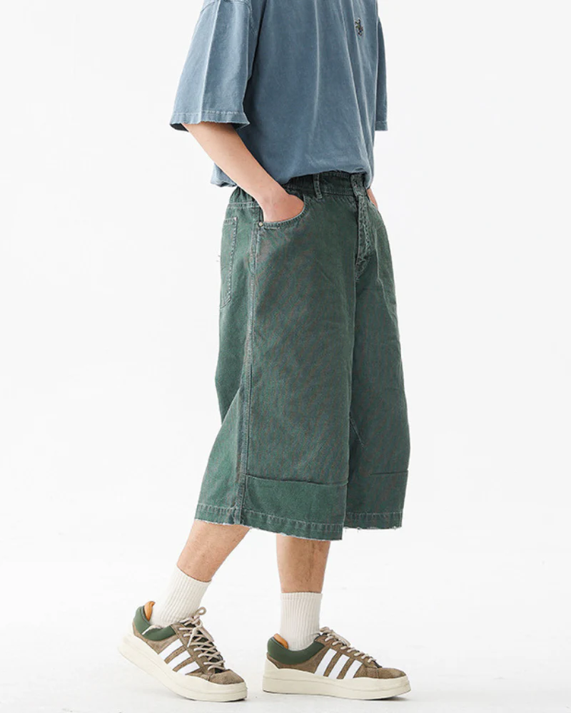 Street Unisex Denim-Look Shorts | Baggy Jorts - Image 13