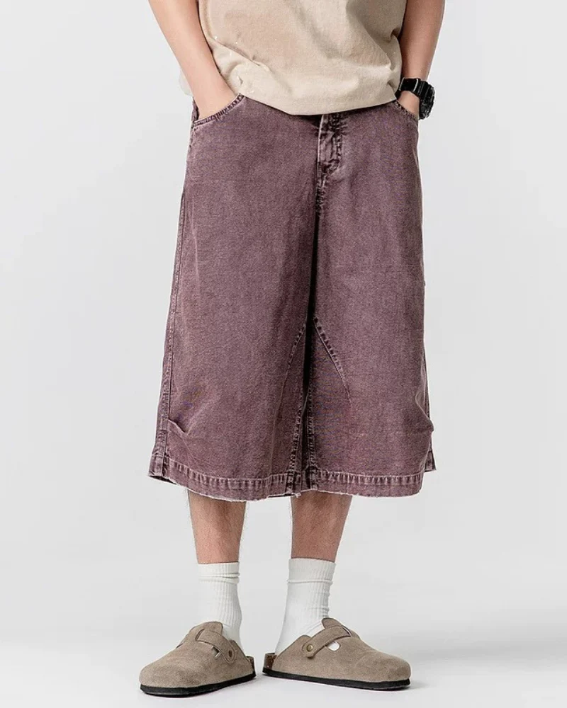Street Unisex Denim-Look Shorts | Baggy Jorts - Image 7