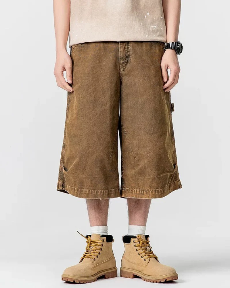 Street Unisex Denim-Look Shorts | Baggy Jorts - Image 9
