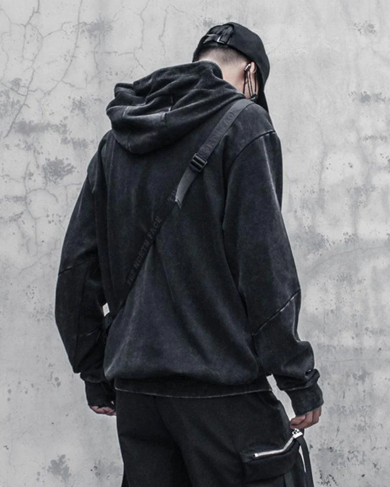 Streetwear Black Denim Hoodie - Image 5
