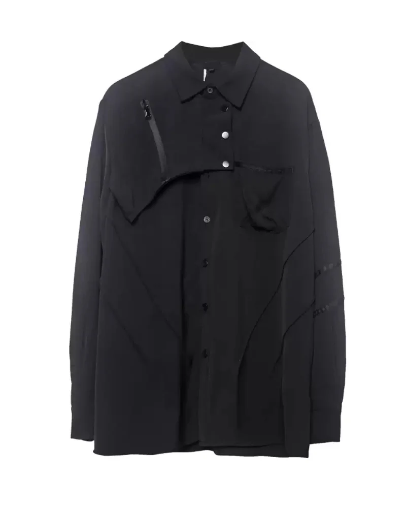 Streetwear Black Long-Sleeve Shirt - Image 2