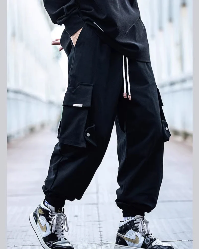Streetwear Black Loose Large-Pocket Cargo Pants - Image 5