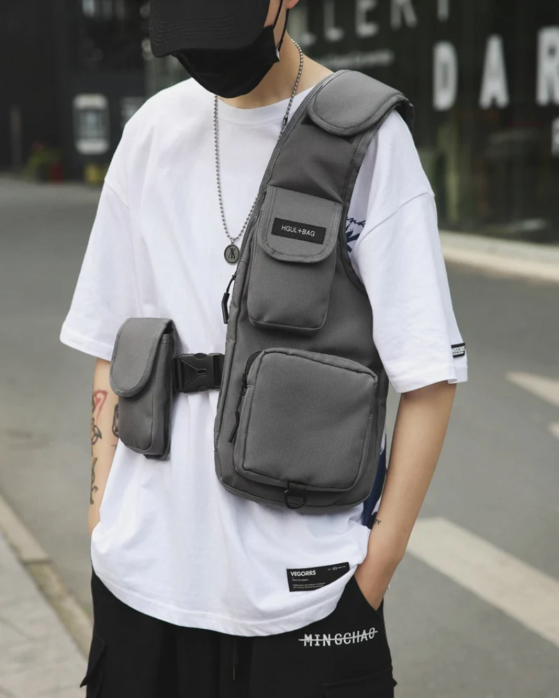 Streetwear Chest Bag Half Vest - Image 7